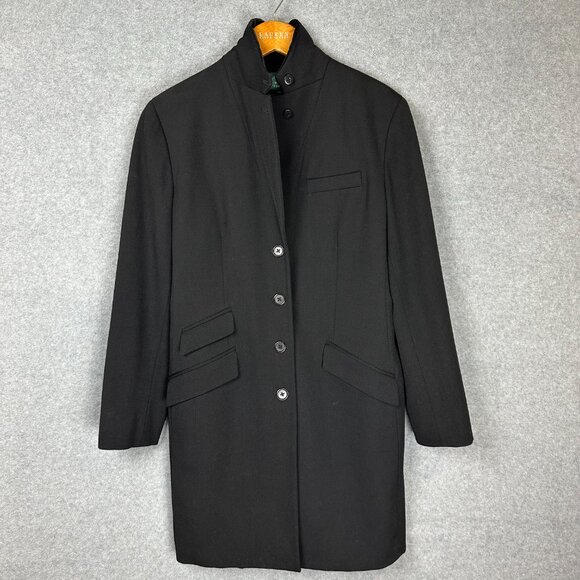 Vintage Lauren Ralph Lauren Black Tuxedo Velvet Collar Equestrian Riding 90s 8P - Picture 4 of 16